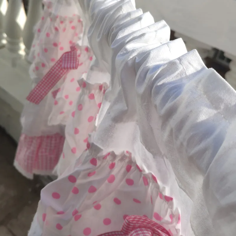 

JJUYANG Cute princess style pink short curtain. Pure cotton trim coffee curtains. Cupboard curtain, door curtain.