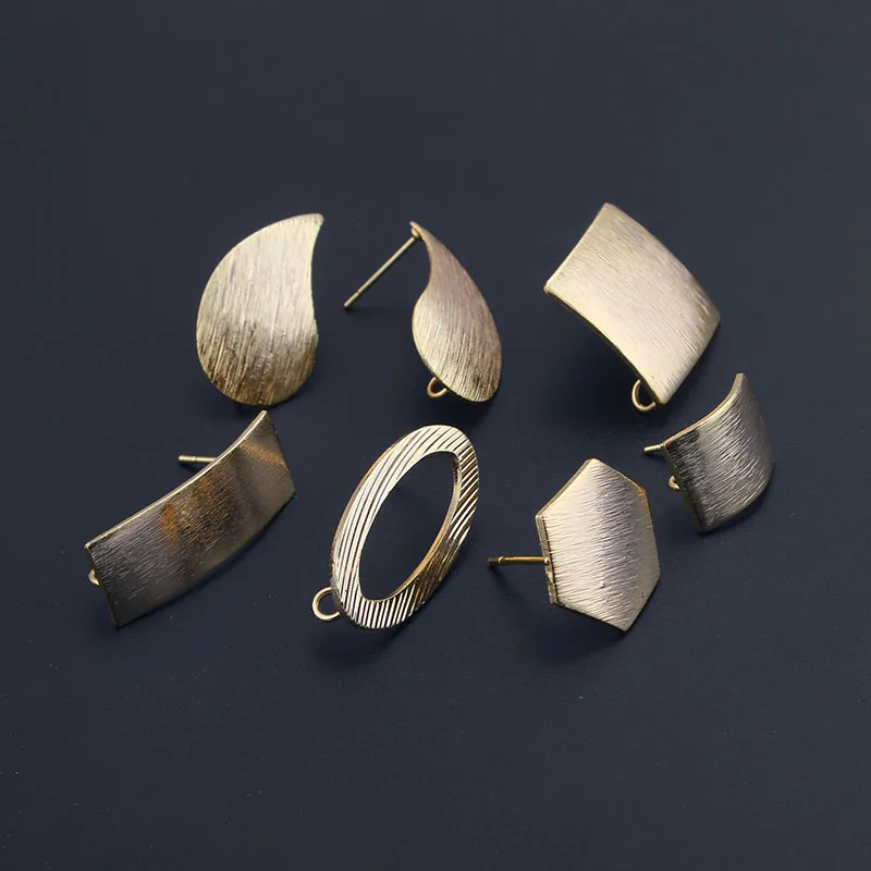 

3pair/pack Fashion Bohemia Stud Earring Connector Real Gold Plated Polished Crafts Women Stud Dangle Earring Making Accessories