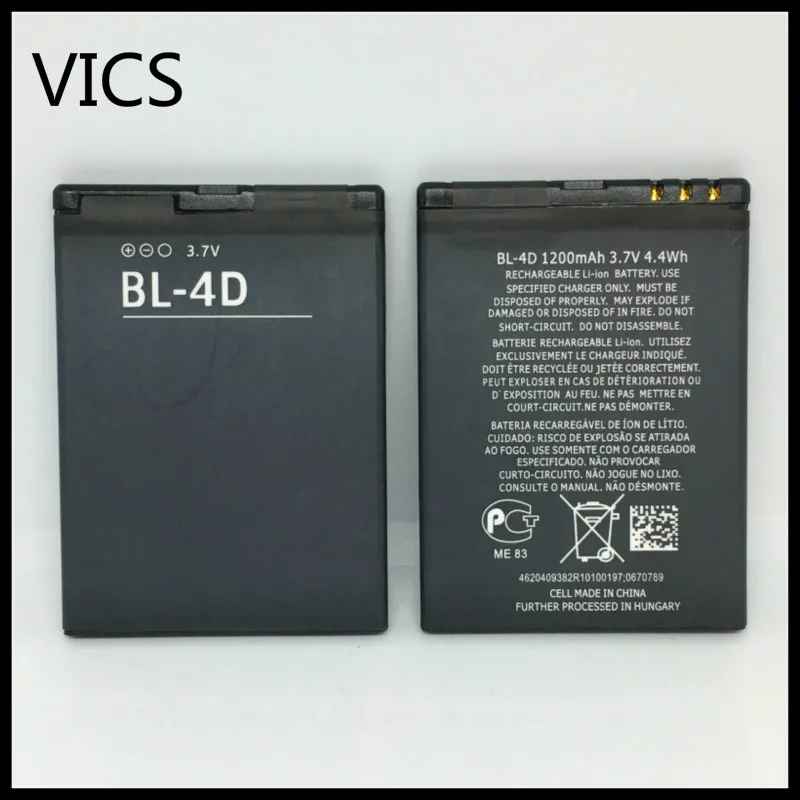 Оригинальная батарея VICS BL-4D мобильный телефон для NOKIA N97mini N8 E5 E7 702T T7-00 T7 N5 808