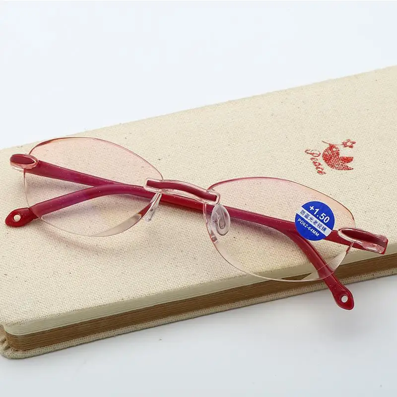 

Hot Anti Blue Light Rimless Reading Glasses Women Men Square Frameless Presbyopic Glasses Diopters +1.0 1.5 2 2.5 3 3.5 4.0