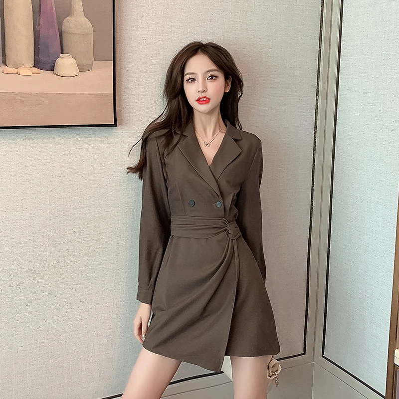 

Make new spring dress pure color suit women dress