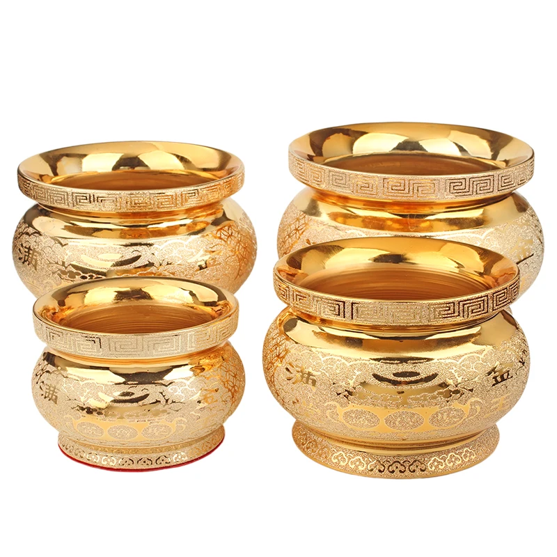 Курильница с древесным углем в форме лотоса золотой Тибетский держатель