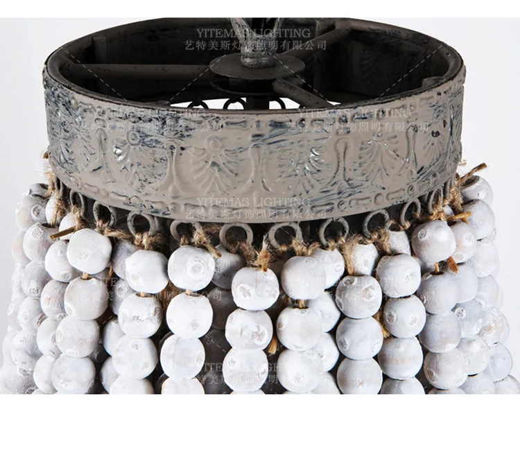 Американские ретро деревянные бусины люстра принцесса комната детская спальня