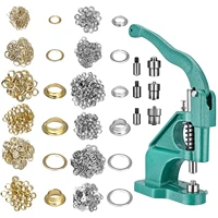 heavy duty hand press grommet eyelet machine hole punch tool kit including grommet machine with 3 dies and 3000pcs golden