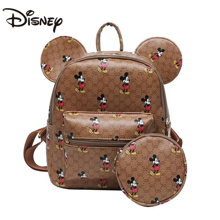 

New Disney Cartoon Mickey Lady Backpack Fashion LargeMini Lady Backpack Capacity High Quality Leather Luxury Travel Backpack