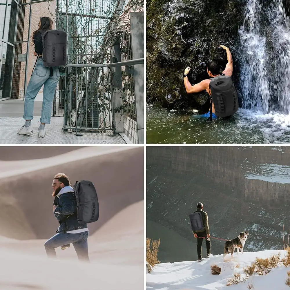 Waterproof Dry Backpack Roll Top Pack with Laptop Bag Inner Pocket for Surfing Fishing Camping Paddle Boarding Kayaking Canoeing