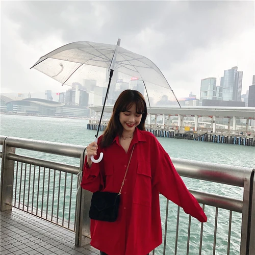 Однотонные простые красные универсальные модные 2019 Новое поступление тонкие