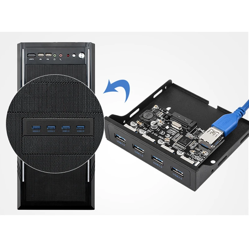 Плата расширения PCI-E на USB 3 0 для ПК передняя панель адаптер PCIE USB3 5 дюйма гибкий