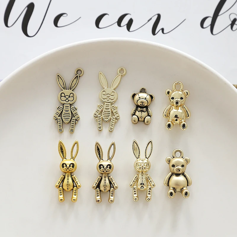 

Cute animal rabbit/bear shape 30pcs/lot fashion alloy charms diy jewelry earring/necklace/bracelet pendant accessory