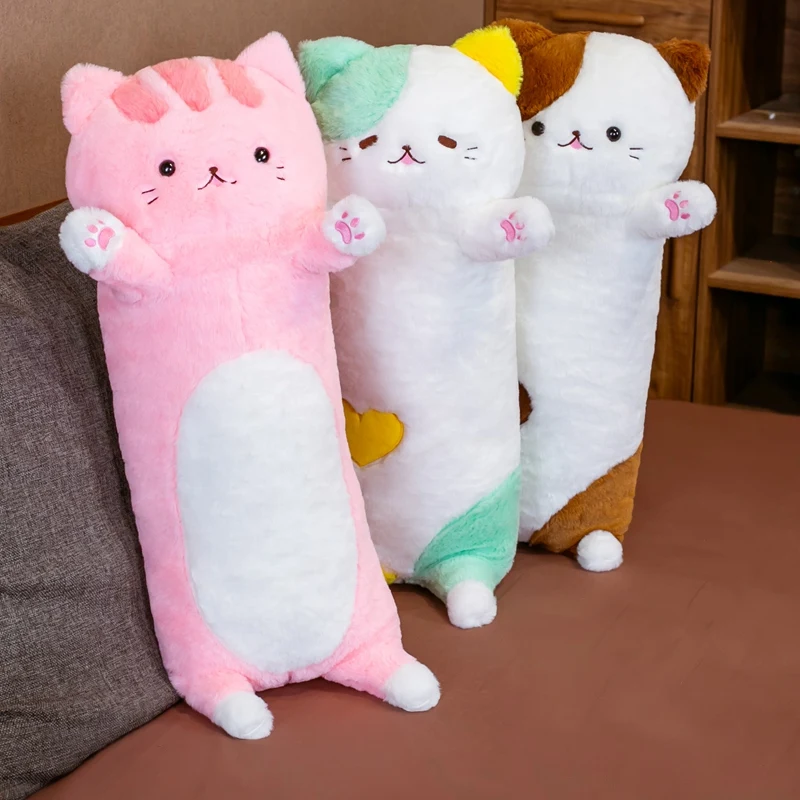 

80cm Cute Stuffed Pause Office Nap Sleep Pillow Soft Long Cat Boyfriend Plush Toys Cushion Gift Doll for Kids Girls
