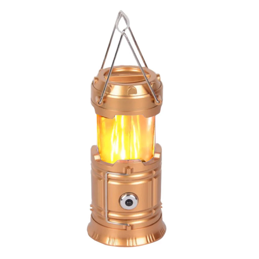 

LED Light Lamp Camping Lantern Solar Power USB Flame Ultra Bright Plastic For Outdoor Emergence SAL99