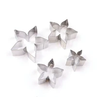 rose flower calyx cookie cutter molds stainless steel polymer clay cutting mould petal fondant cake decorating supplies tool
