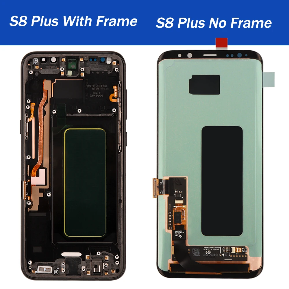 Original New LCD for SAMSUNG Galaxy S8 G950F Plus G955F Super AMOLED Display with Frame Touch Screen Digitizer Repair Parts | Мобильные