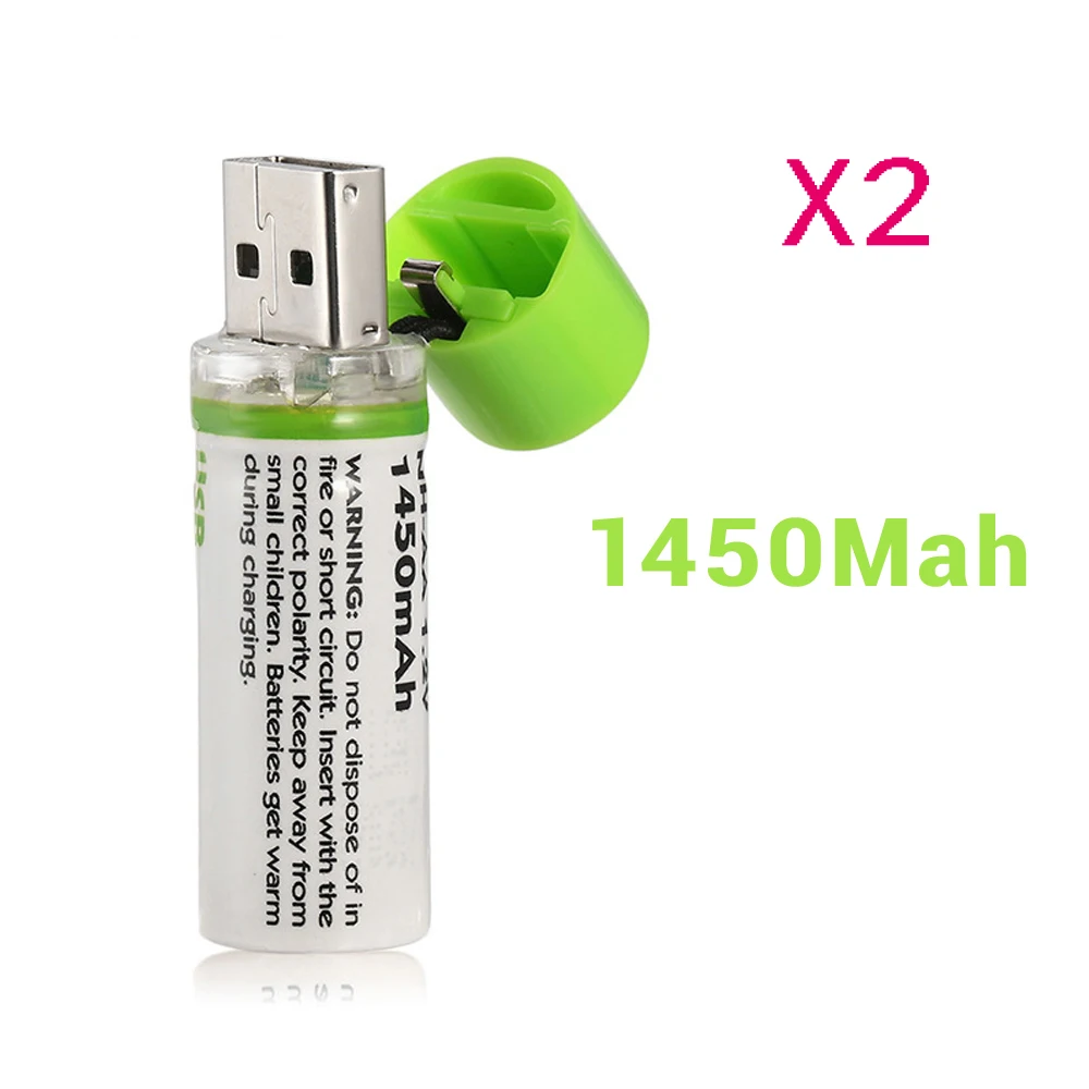 2PCS JRGK 1,2 V AA 1450mAh Ni-MH аккумуляторная батарея USB AA зарядка 1,2 v батарея - Цвет: 2PCS