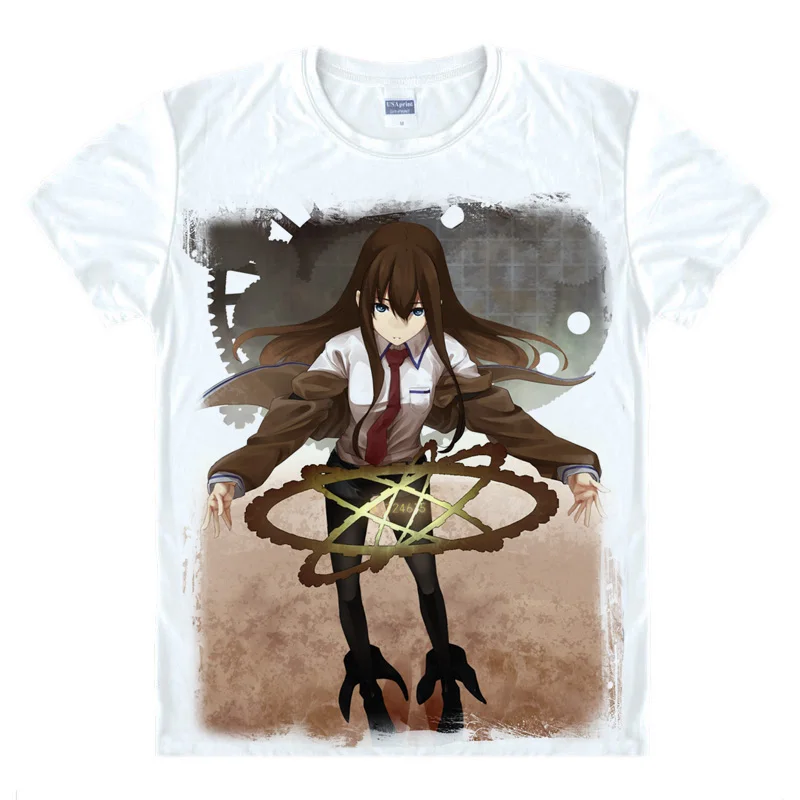 Футболка с принтом Steins Gate Makise Kurisu Шиина маюри косплей аниме топы летние