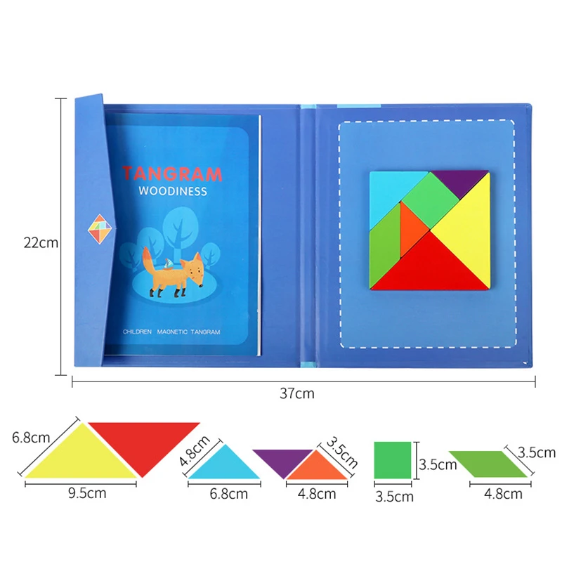 

2-4 Year Old Children's Magnetic Jigsaw Puzzle Book Wooden Toy Shapes Board Training Early Educational Learning Toy for children