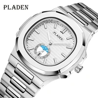 watch for men stainless steel strap silver fashion wristwatches top brand guaranteed waterproof diver clock factory direct sales