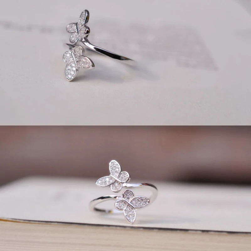 Женские новые модные кольца регулируемые на палец серебряного цвета стразы