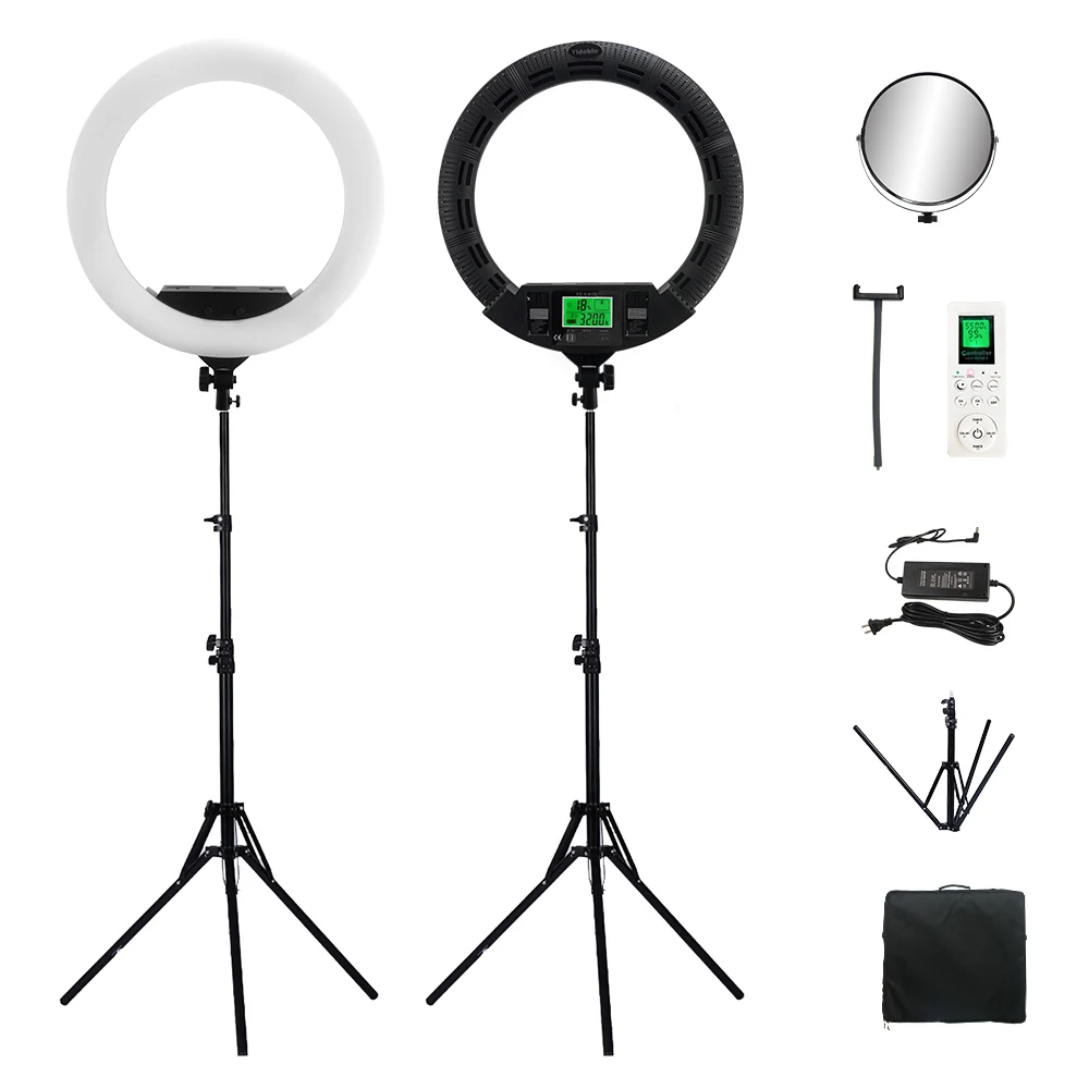 

100W 22" Ring lamp 55cm Remote Control Ring Light Kit Super Bright LED Ring Lamp For Makeup Ring light handbag & Tripod FE640