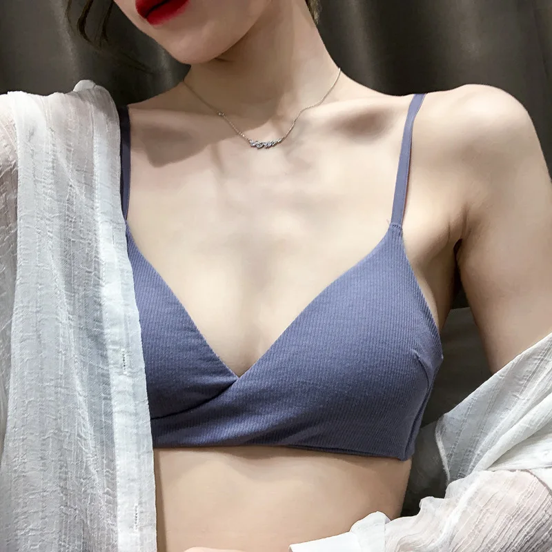 Создание 101 французский бюстгальтер из хлопка для женщин тонкий с треугольными