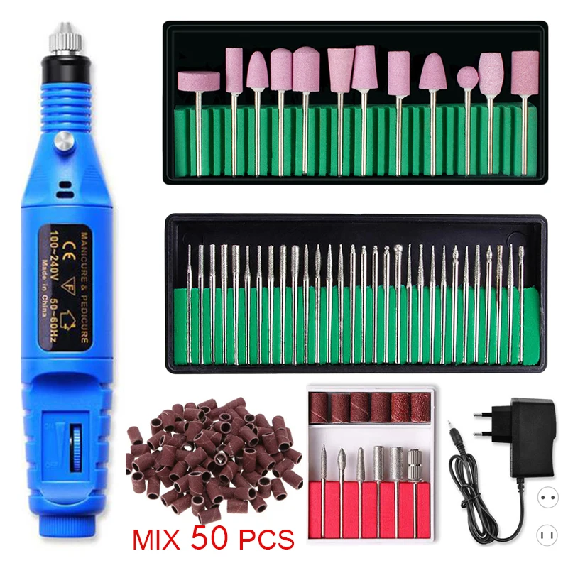 

1 Set Electric Nail Drill Machine Pen for Manicure Ceramic Milling Cutters Electric Nail Sander Pedicure Manicure Kit Equipment
