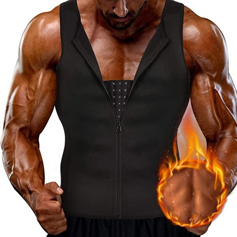 

2021 New Men's Rubber Corset, Buttoned Zipper, Double-layer Tummy Tuck, Sports Sweaty Vest Tuck Tummy