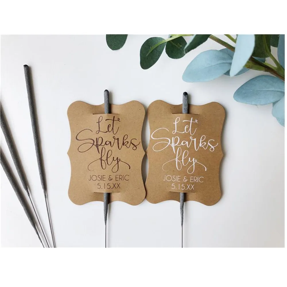 Let Love Sparkle Custom Sparkler Tags Unique Wedding Favours favors kraft favor tags | Дом и сад