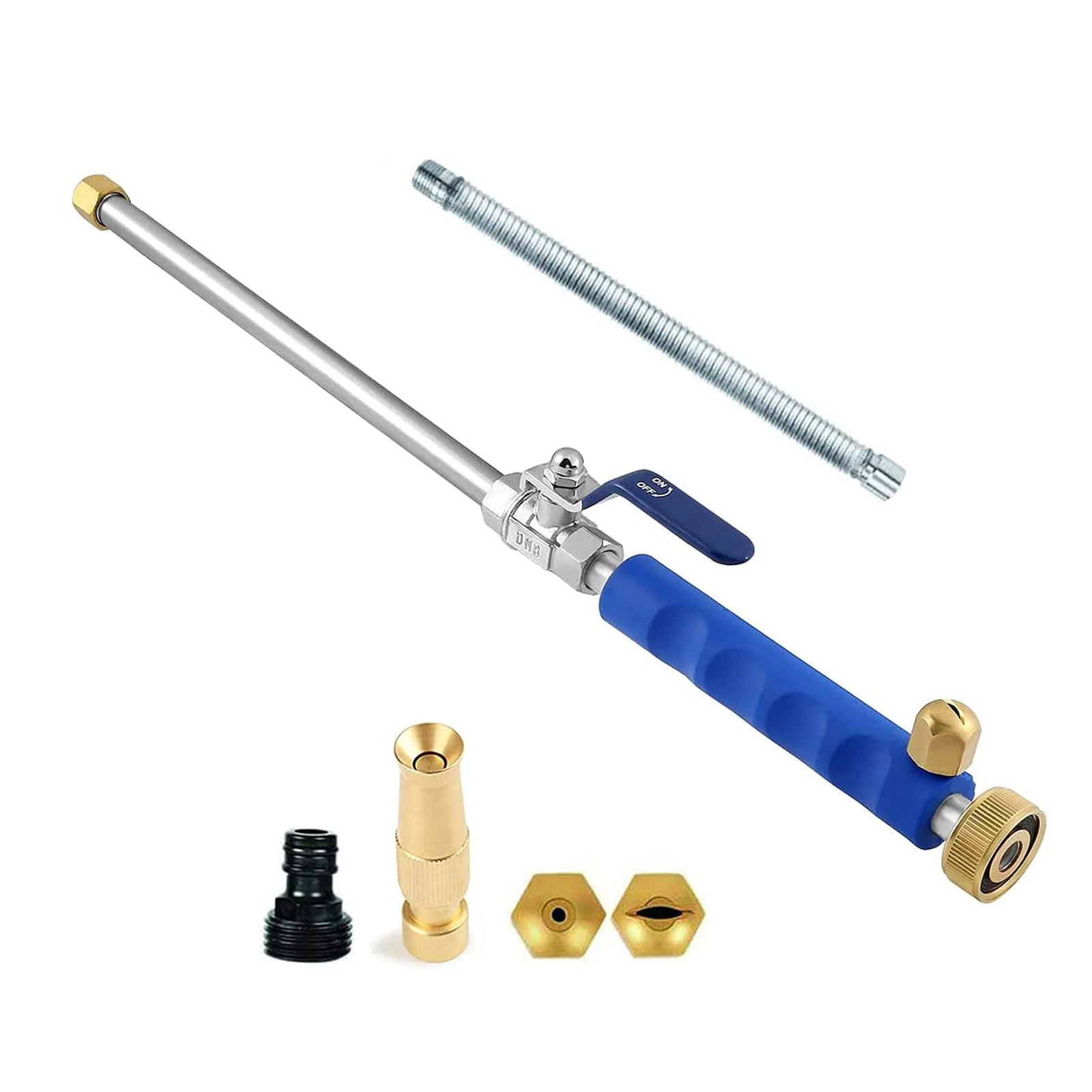 

Stainless Steel Cleaning Floor Glass Wand Set Long Car Washing Garden Plants Watering Gun Sprayer Kit With 3 Spray Nozzles