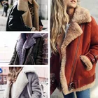 Кашемировое пальто из оленьей кожи из овечьей шерсти, женское меховое хлопковое пальто с отворотом, женская зимняя куртка для женщин