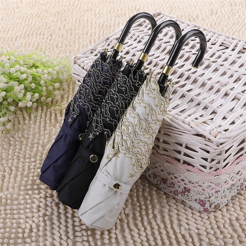 Aluminum Alloy Three Fold Hand Open Sun Protection UV Umbrella Ultra Light Mini Sunshade Non Automatic Folding Umbrellas @D | Дом и сад