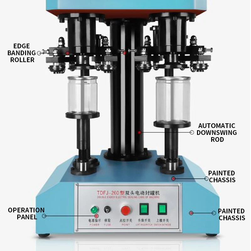Автоматическая электрическая машина для запечатывания банок с двойной