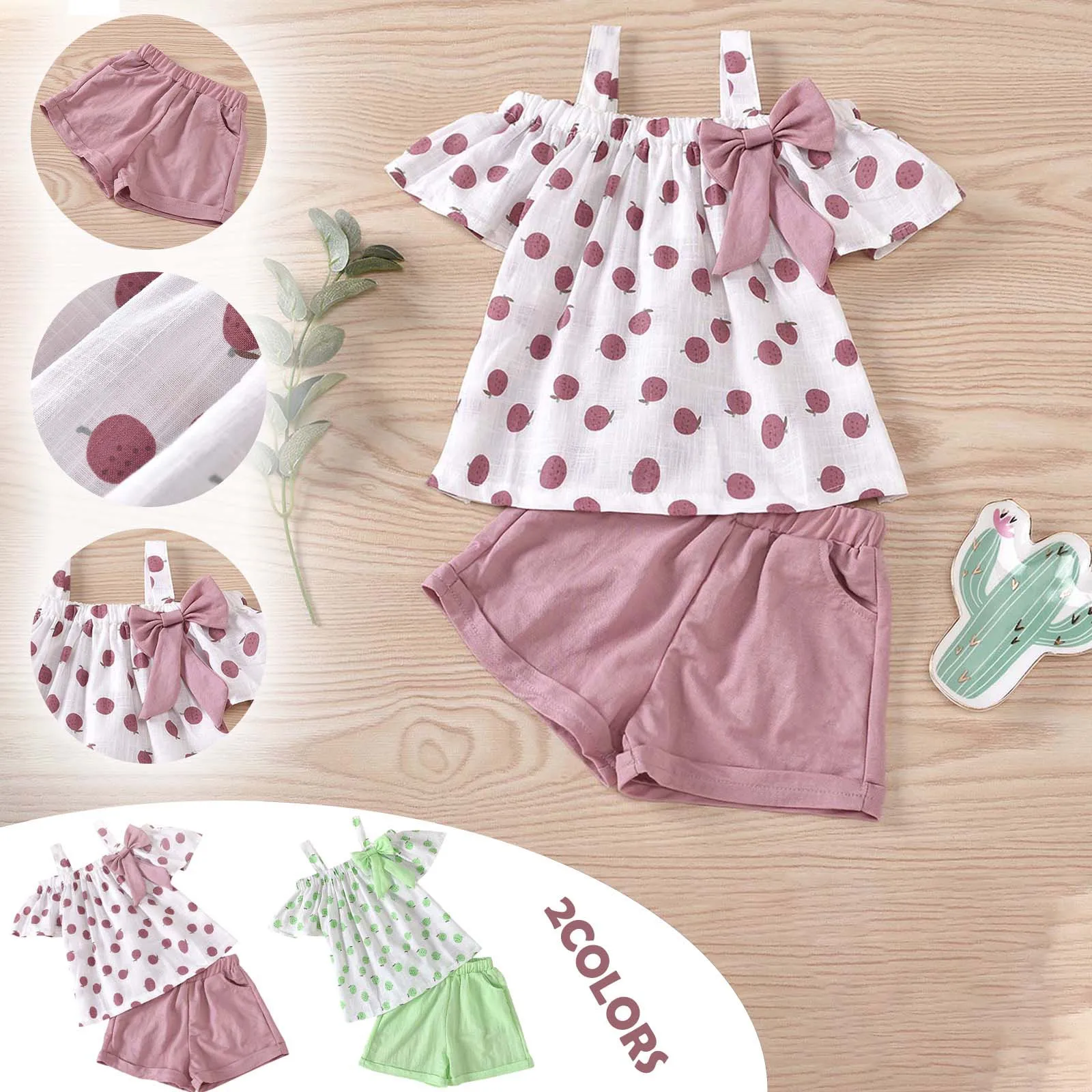 

Baby girl clothes set Toddler Baby Kids Girls Summer Sling Fruit Print Top Shorts Clothes Suit baby girl set conjunto bebe niÃ±a