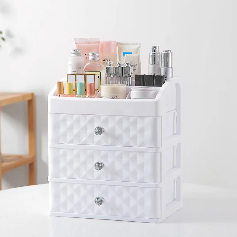 

Drawer Makeup Organizer Plastic Cosmetic Beauty Box Nail Desktop Storage Case Brush Lipstick Container Bathroom Item WJ815