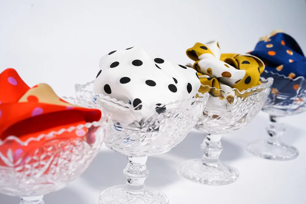 

7*130cm Silk Streamer Female Silk Slender Scarf Ribbon Mulberry Silk Double Layer Small Silk Scarf Polka Dot Temperament