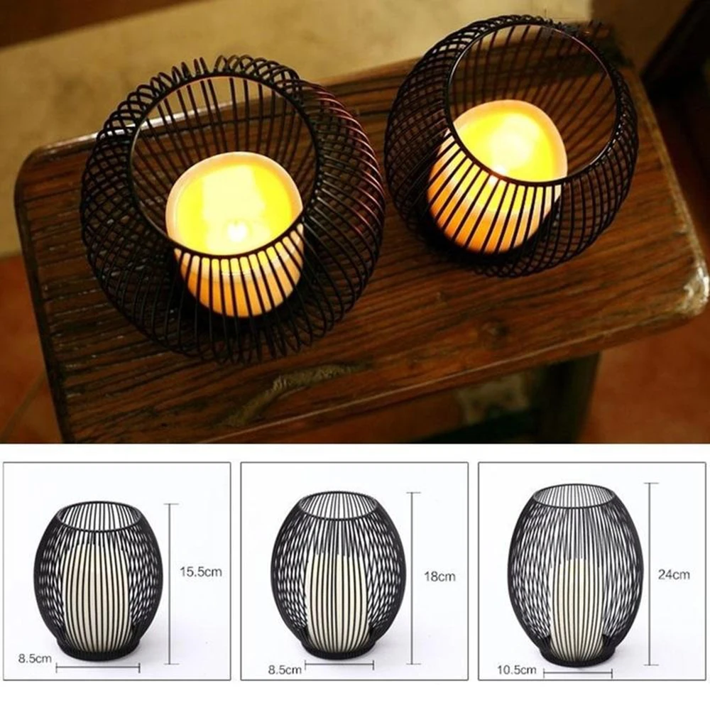 3 pcsset iron candle holder hollow vintage lanterns table candlestick wedding candle holders home decor lighting no candles free global shipping