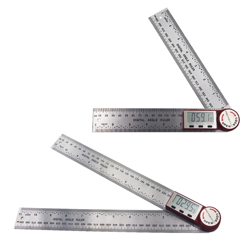 

J2FD 200mm/300mm Digital Angle Finder Adjustable Angle:0-360 W/ Locking Function for Woodworking/Carpenter/Construction