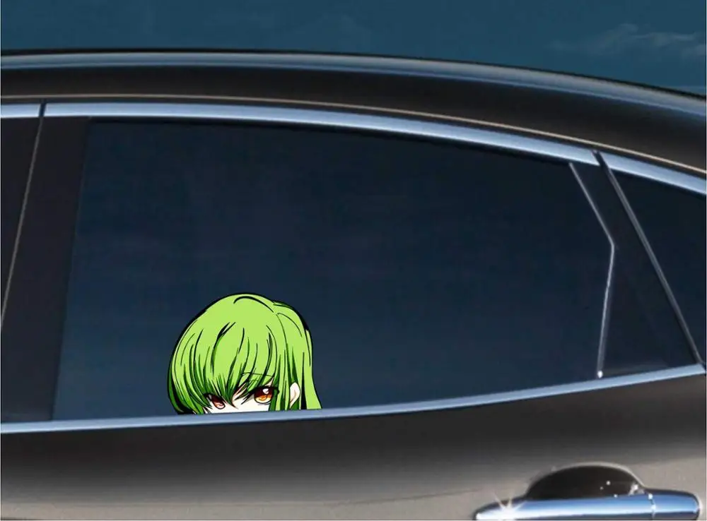 Three Ratels FC141 C.C. PEEKING Big Head Waifu Kawaii Girl Аниме наклейка на окно автомобиля | Автомобили и