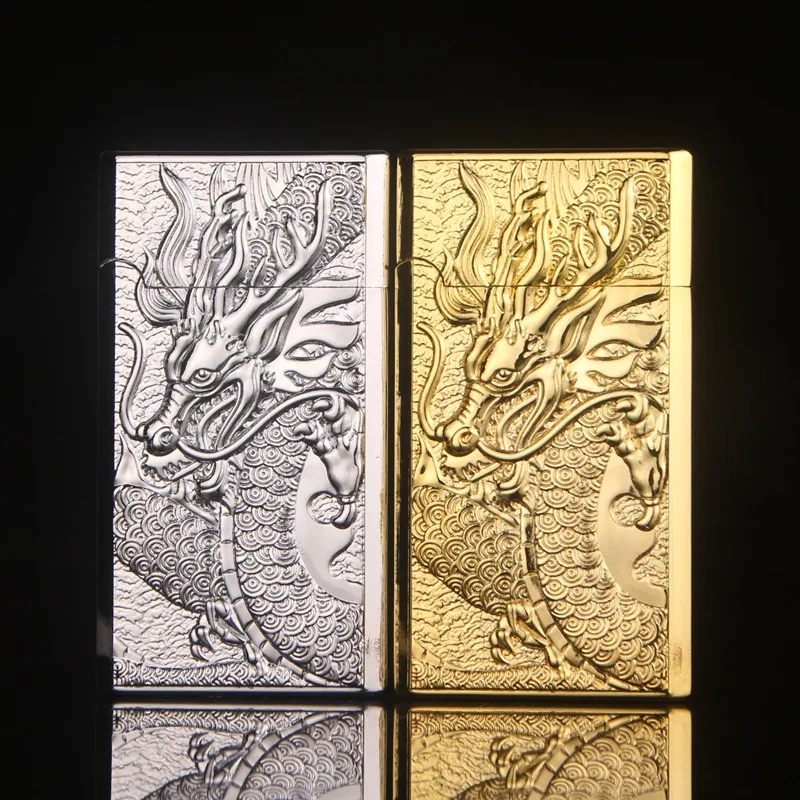 Lang sound Dragon relief газовая зажигалка с дозаправкой модные зажигалки защищенный от