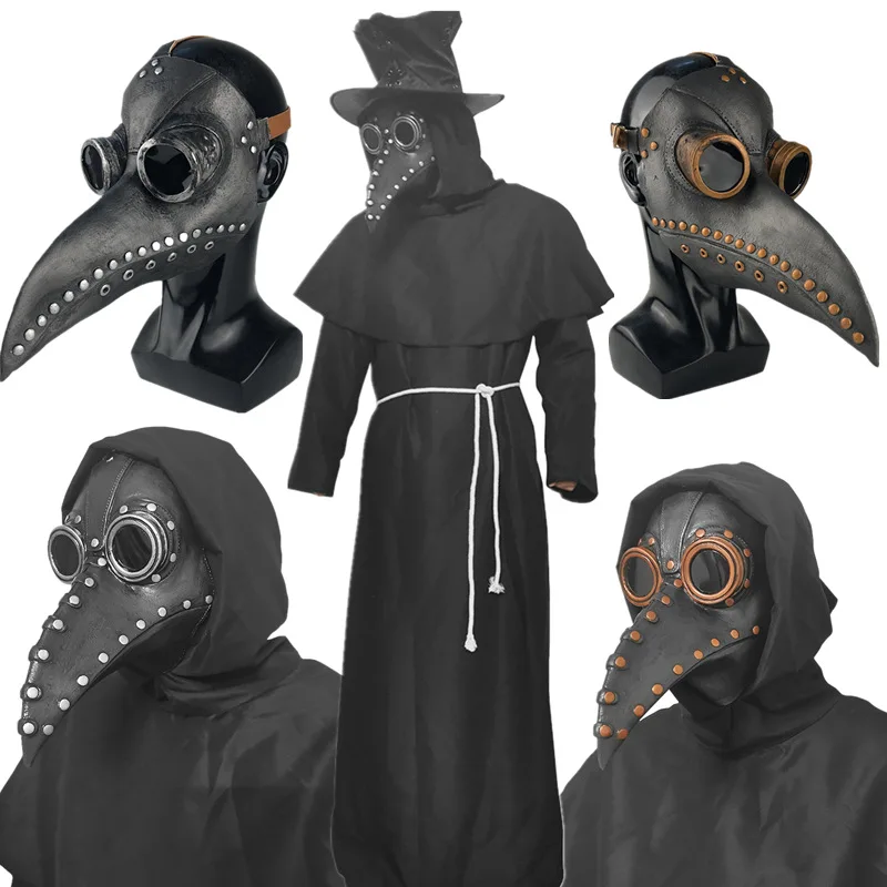 

Unisex Funny Medieval Steampunk Plague Doctor Bird Mask Latex Punk Cosplay Fancy Masks Long Nose Beak Adult Halloween Theme Prop