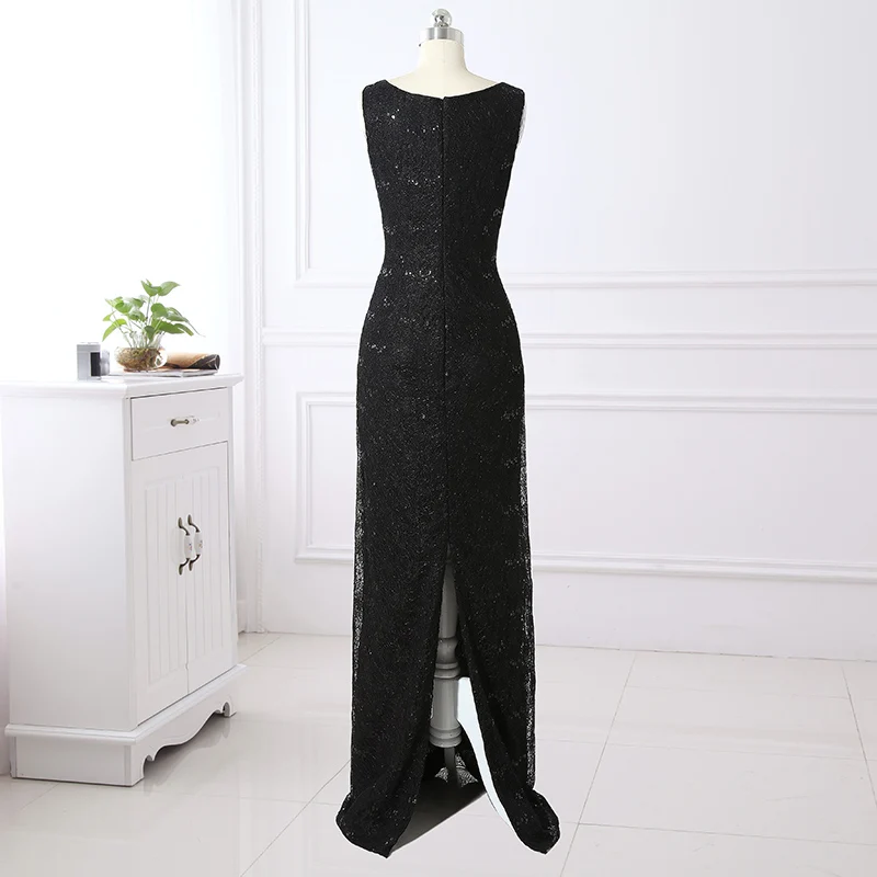 Ампир совок шеи длиной до пола кружева вечерние платья с кристаллами брошь Мать