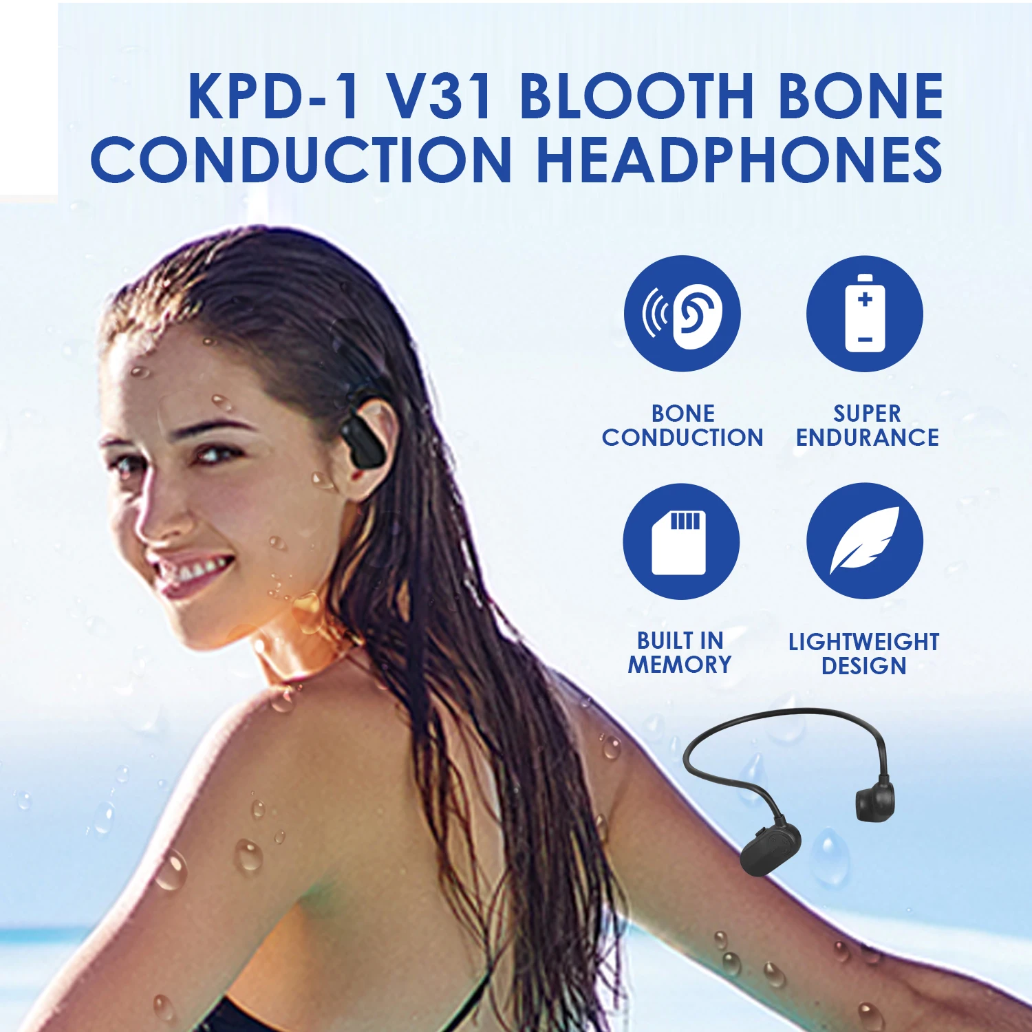 8 Гб MP3 плеер IPX8 водонепроницаемый Bluetooth 5 0 гарнитура со встроенной памятью