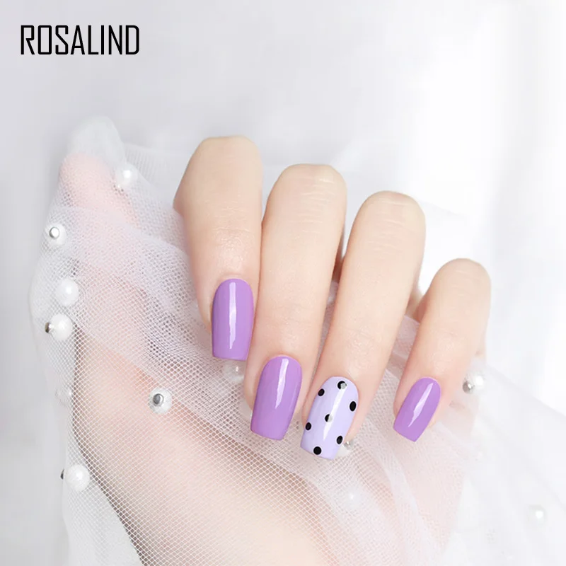 ROSALIND 6 шт./Маникюрный набор Гель-лак для ногтей Vernis Полупостоянный УФ светодиодный дизайн акриловая основа для ногтей и верхний чехол