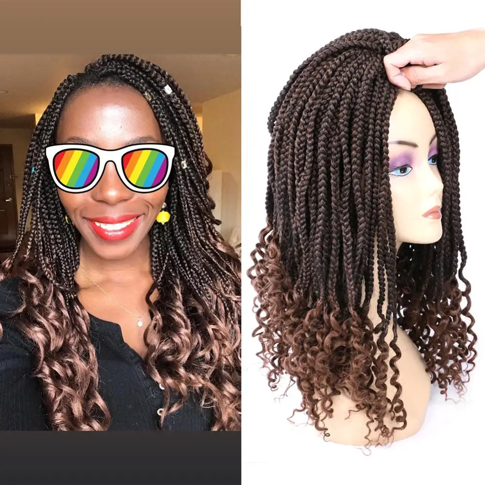 DAIRESS 18 &quotвязание крючком коробка косички с кудрявыми концами 22 корня/упаковка