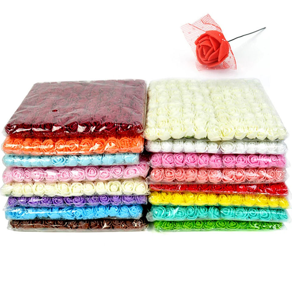 Tronzo розы из пеноматериала 144 шт 2 см мини ПЭ искусственный цветок день Святого