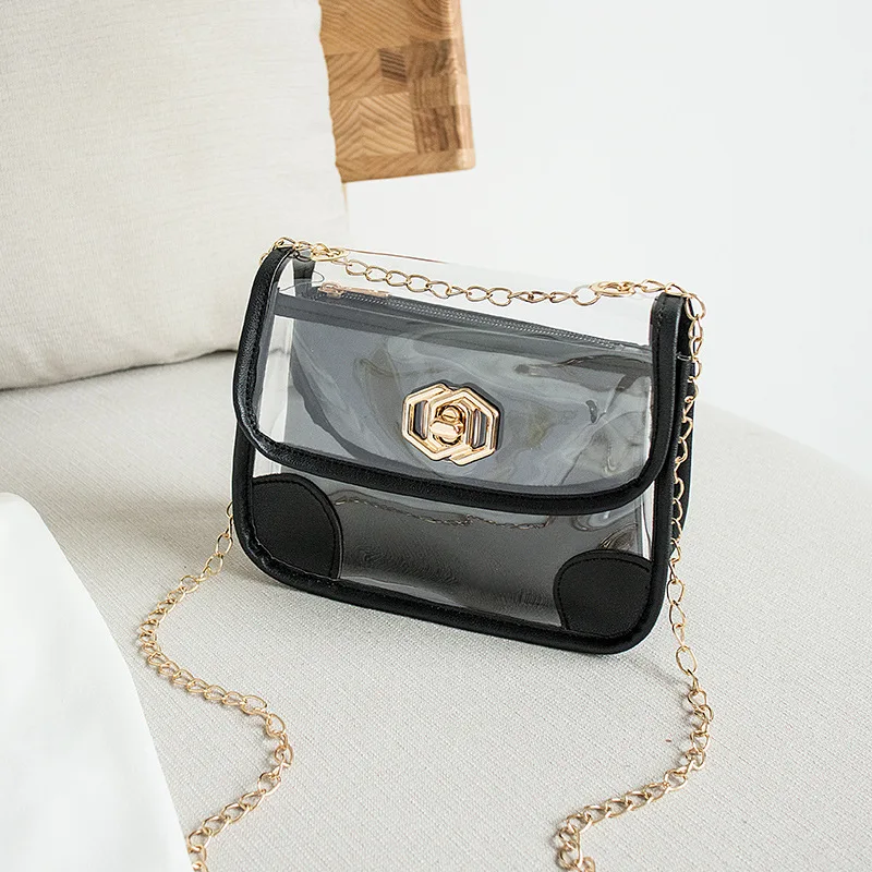 

2020 Summer Fashion Chain Girls Crossbody bag Transparent Jelly Women Shoulder Bags Fresh style Ladies Clear Travel Mini Bags
