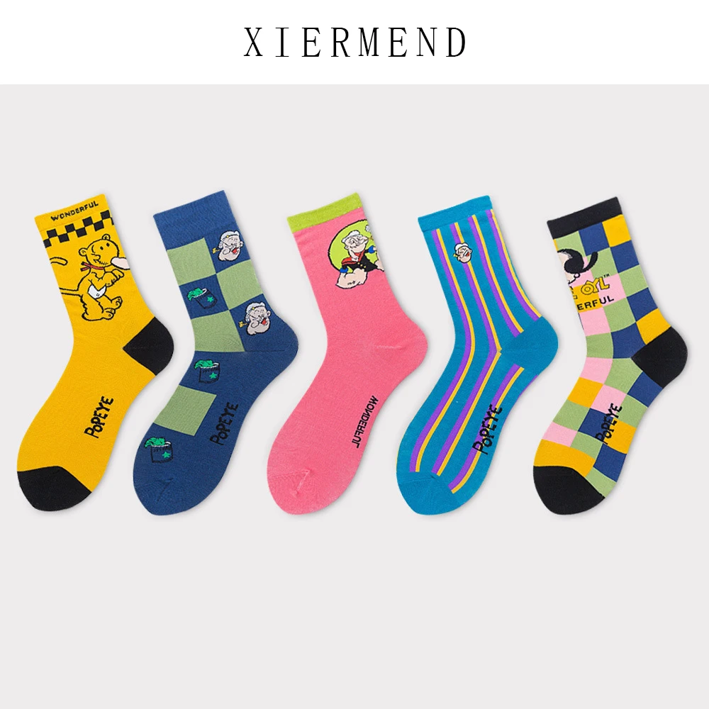 10 pieces = 5 paris Spring/summer 2021 collection of socks female new tide sox sulfur pure cotton socks couples socks