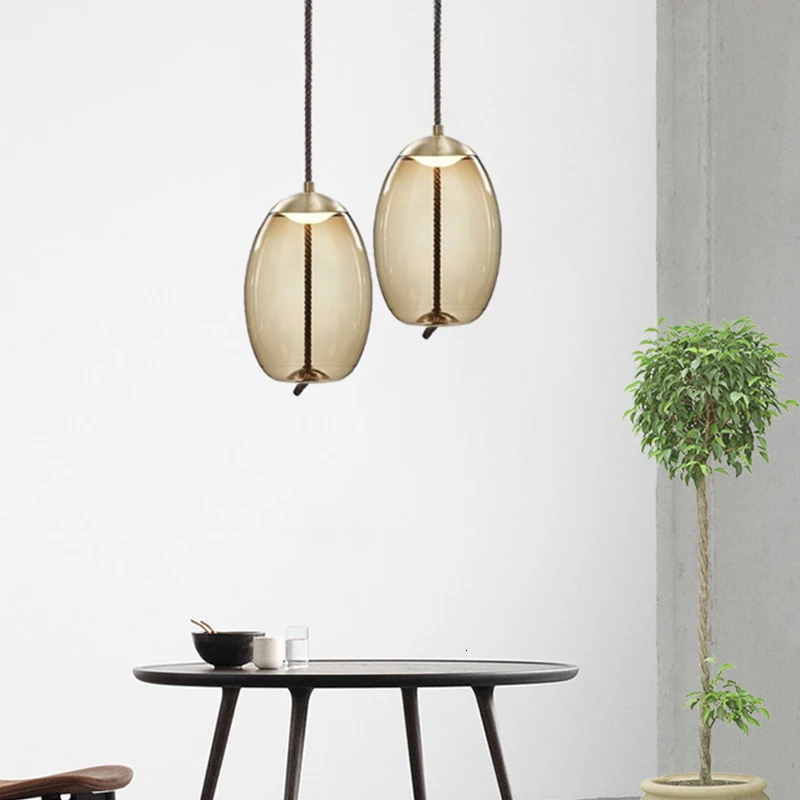 2019 новый стиль декоративный стеклянный подвесной светильник для столовой Lamparas De