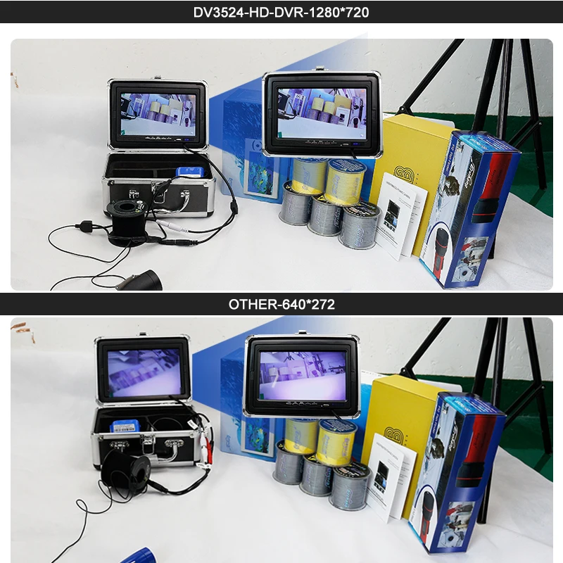 Эхолот рыболокатор камера для подводной рыбалки с разрешением экрана 1280*720HD