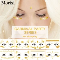 1sheet eye sticker gold plated adhesive for party fake freckles moon butterfly pattern temporary face tattoo sticker ra032