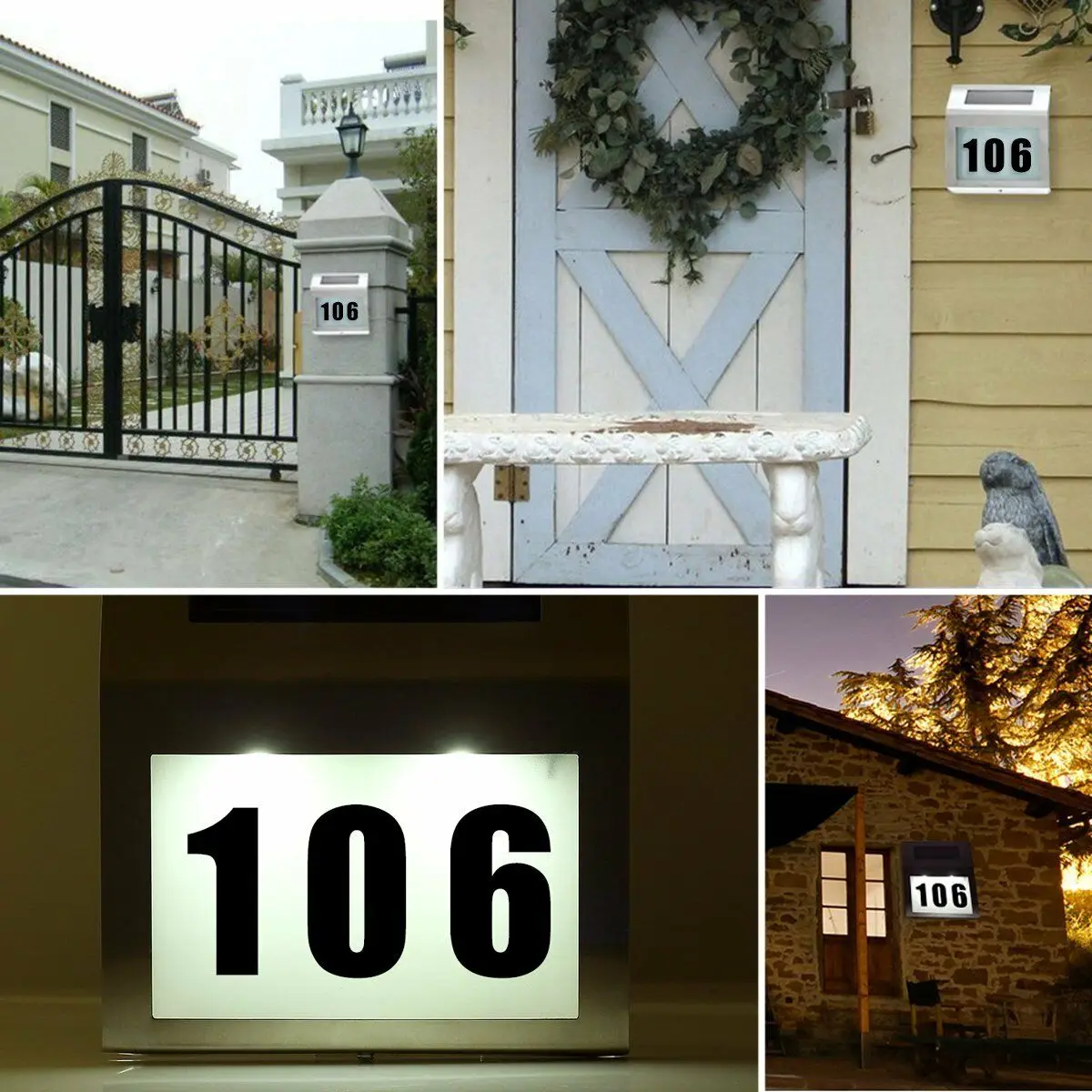 Светодиодный светильник на солнечной энергии табличка с цифрами адрес двери